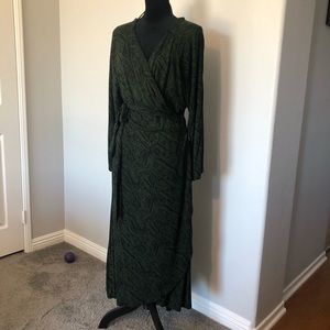 Long green and black maxi dress